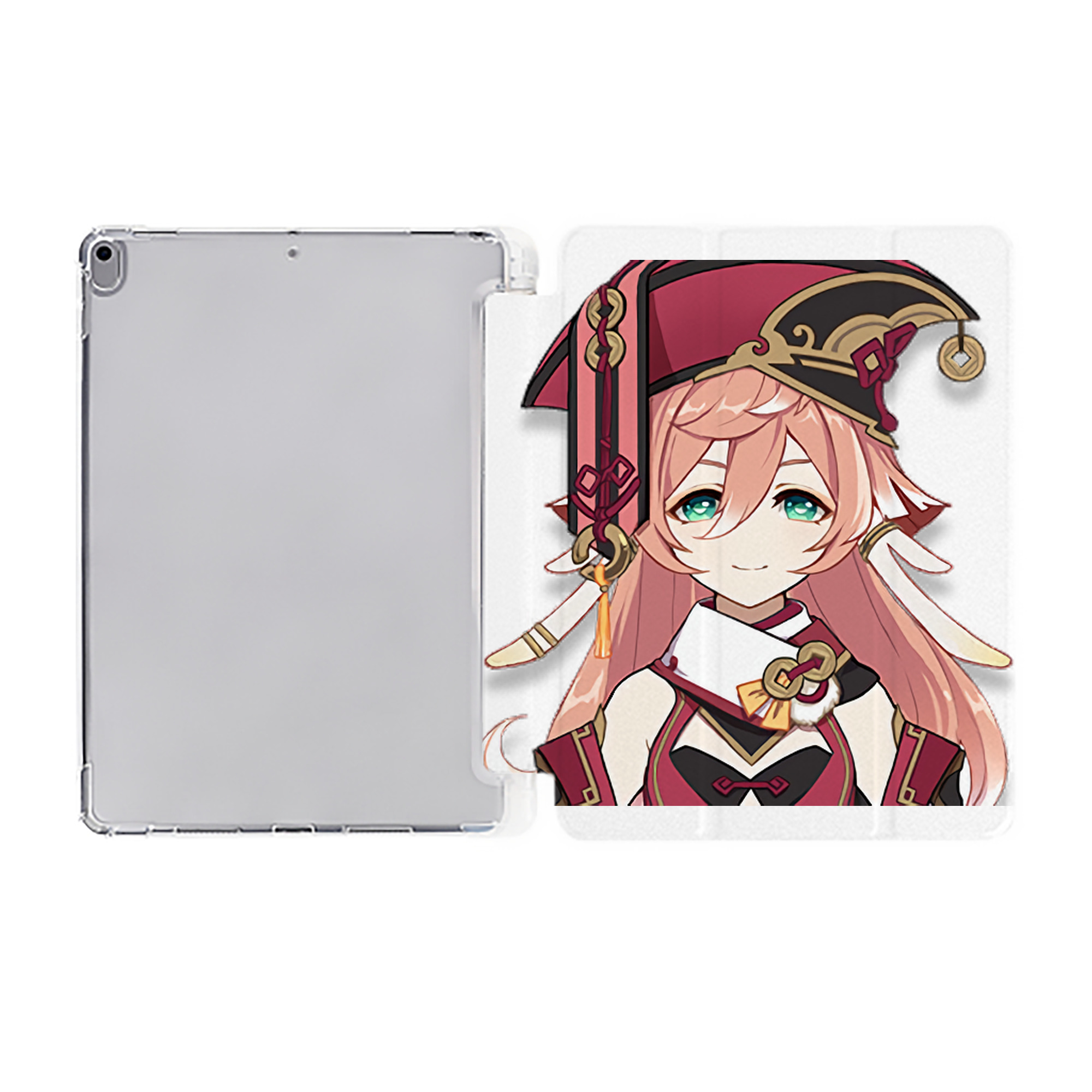 げんし神 ヤンフェイ genshin Yanfei IPad ケース ペン収納付き 三つ折りスタンド PUレザー×シリコン 対応機種9.5/10.5/10.9インチ